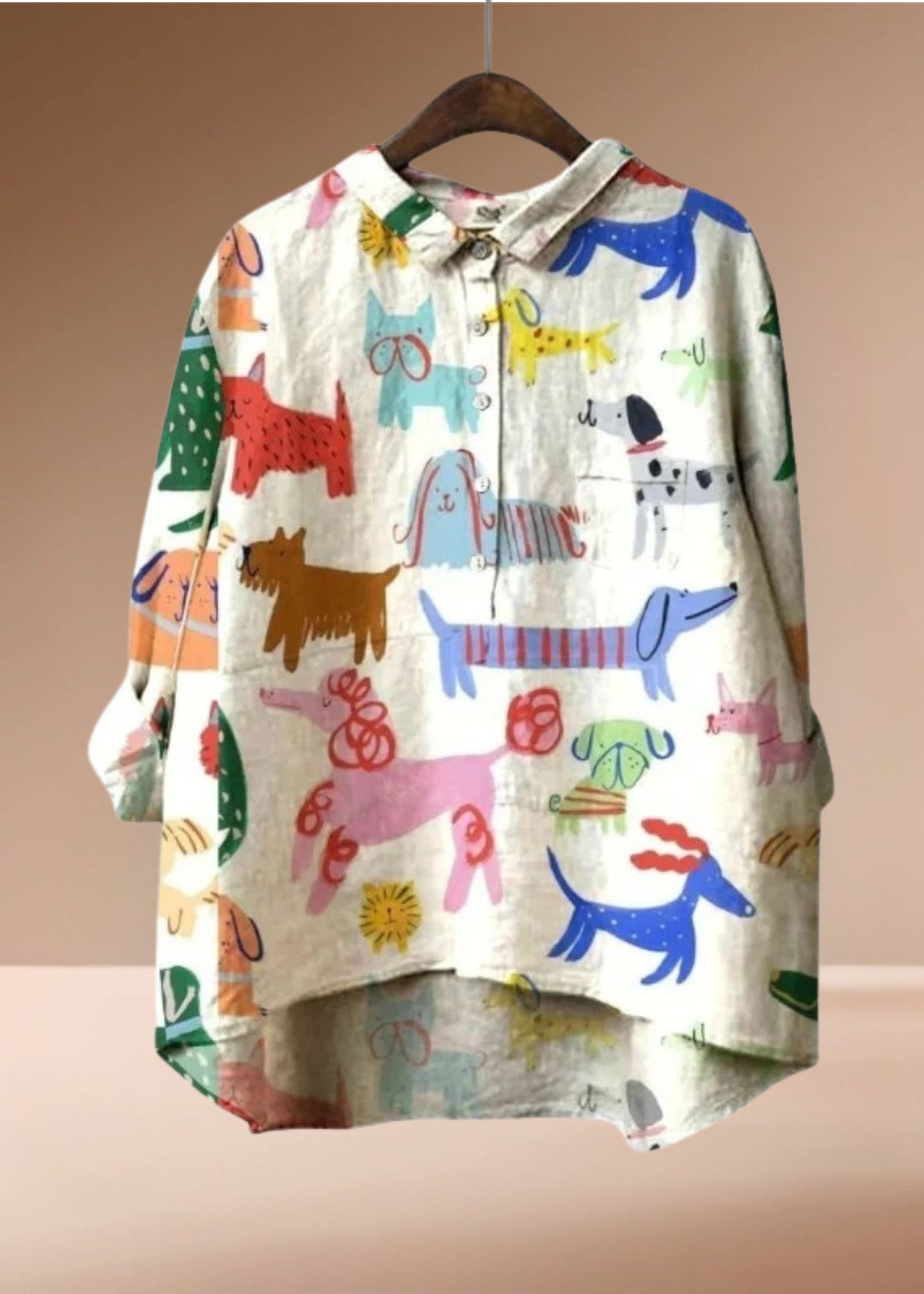 Exclusive Women's Blouse with Dog Print