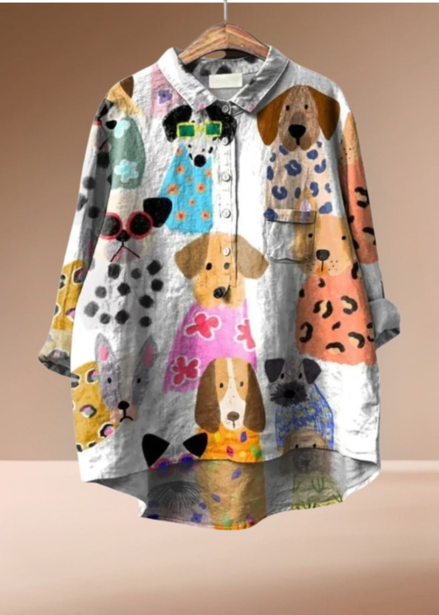 Exclusive Women's Blouse with Dog Print