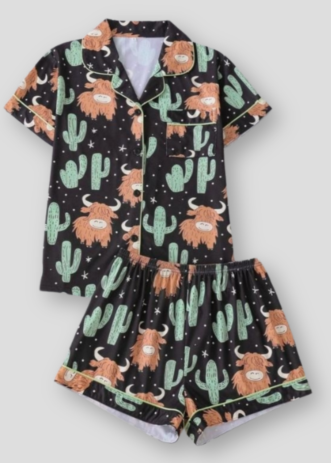 The Highland Cow Cactus Women's Pyjama Set