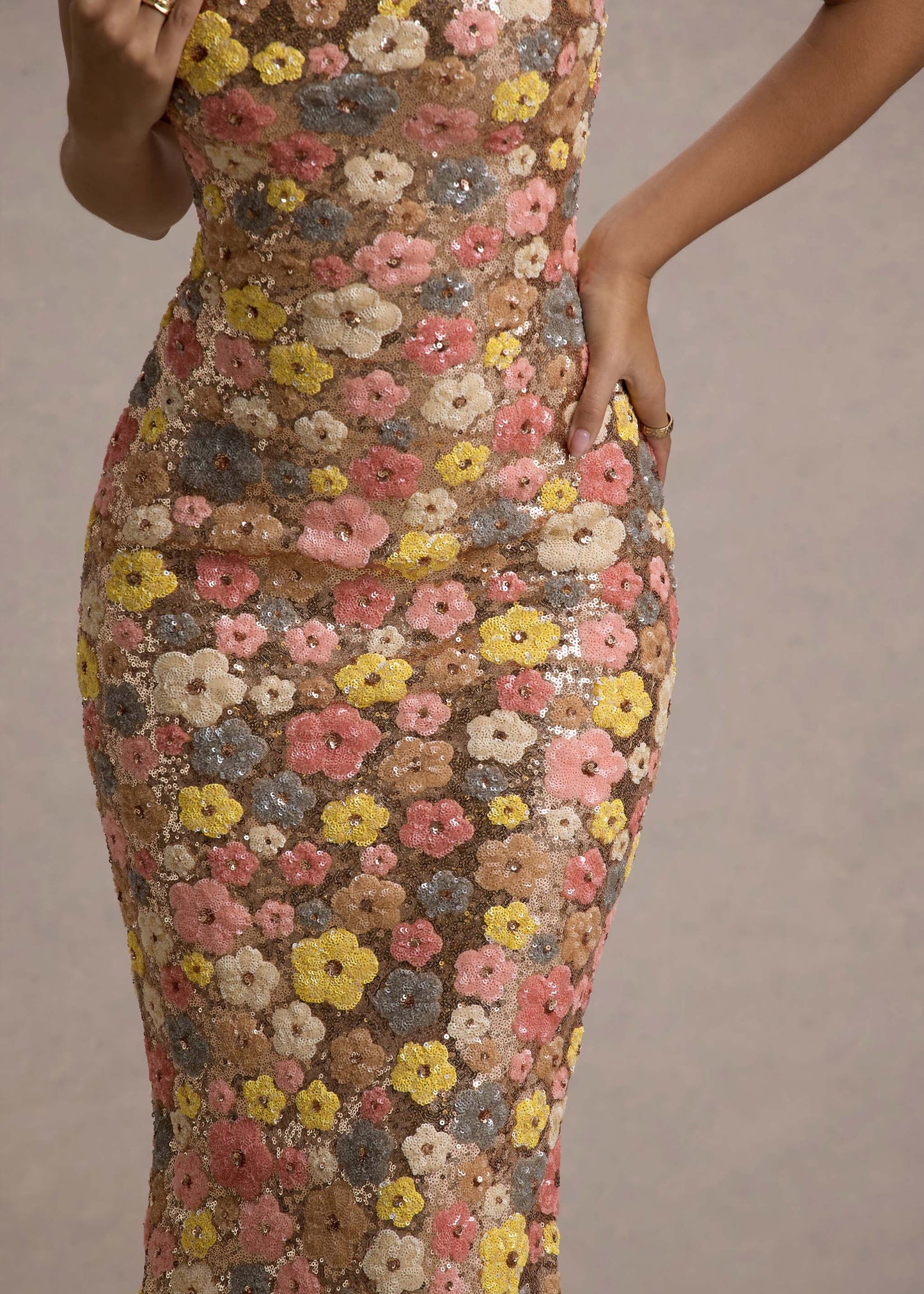 The Aurelia Maxi Dress | Sequin Bloom Elegance