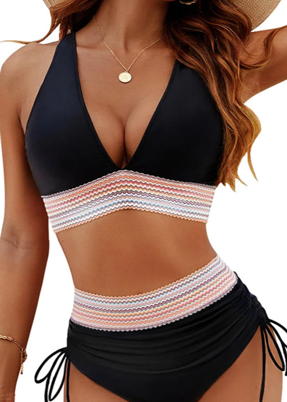 Noosa | High-Waist Colour Block Bikini Set