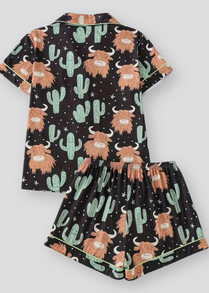 The Highland Cow Cactus Women's Pyjama Set