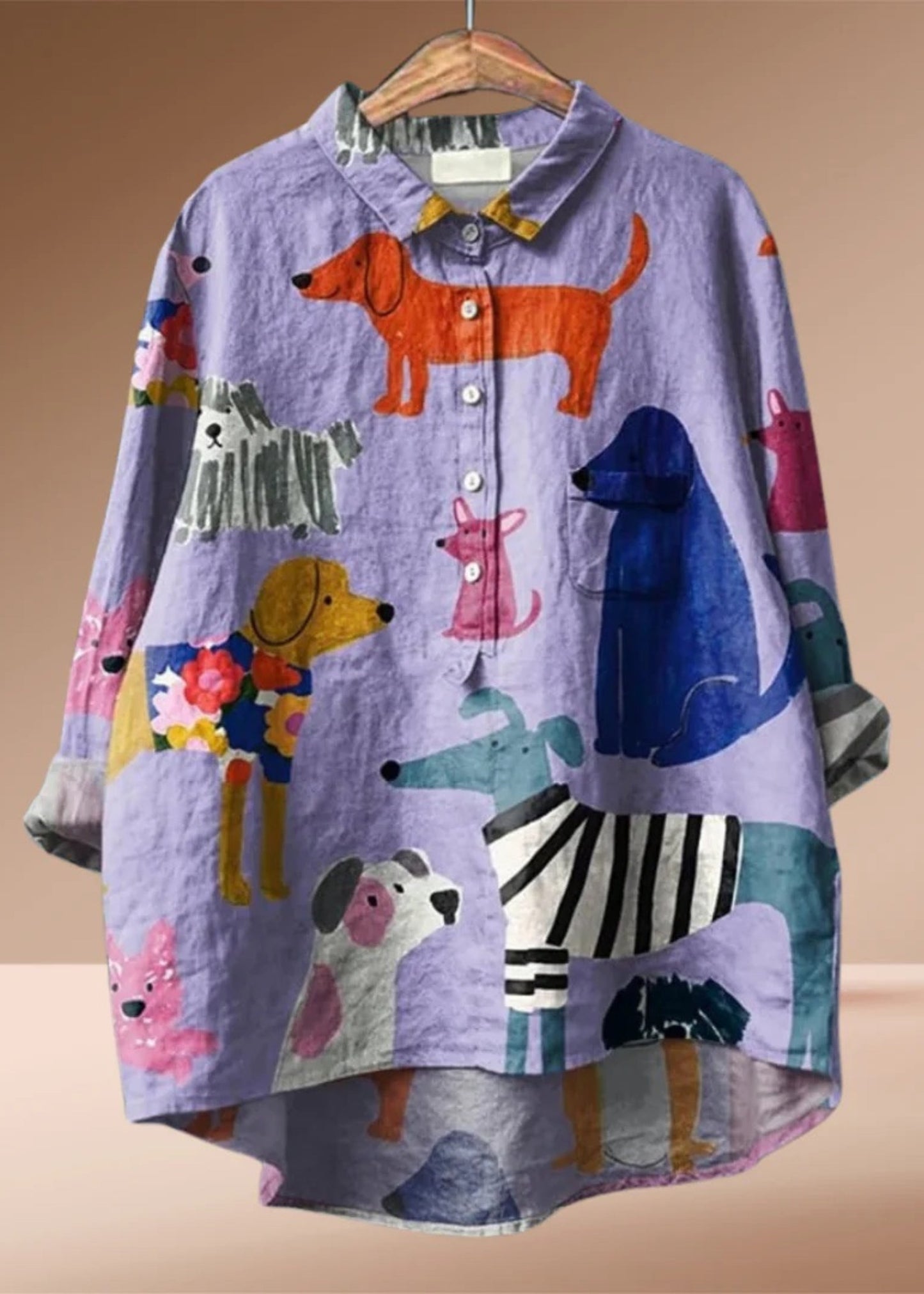 Exclusive Women's Blouse with Dog Print