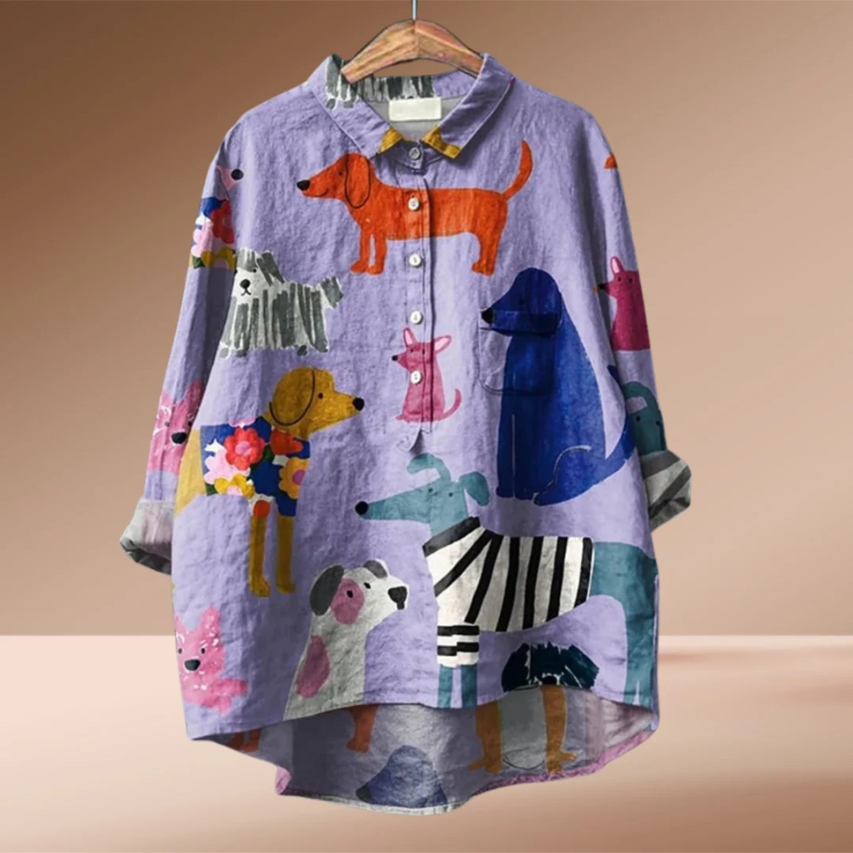 Exclusive Women's Blouse with Dog Print