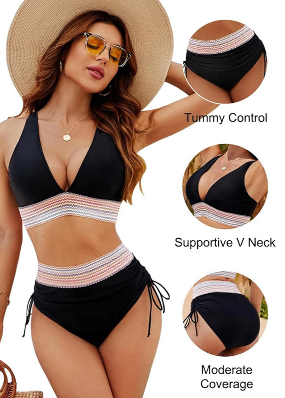 Noosa | High-Waist Colour Block Bikini Set