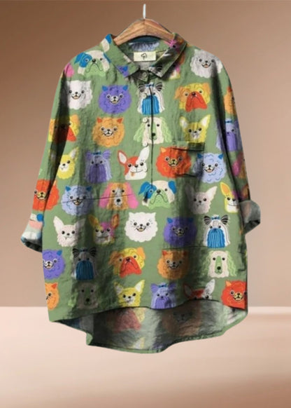 Exclusive Women's Blouse with Dog Print