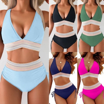 Noosa | High-Waist Colour Block Bikini Set