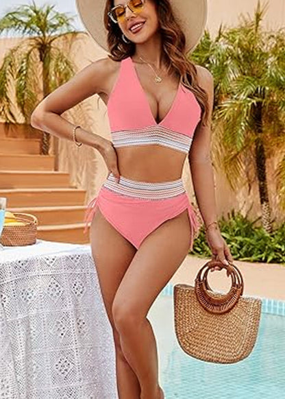 Noosa | High-Waist Colour Block Bikini Set