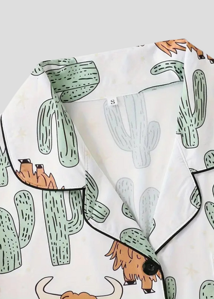 The Highland Cow Cactus Women's Pyjama Set