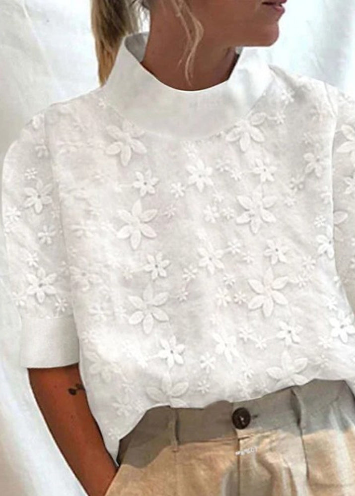 Doutzen | With embroidered plain stand-up collar