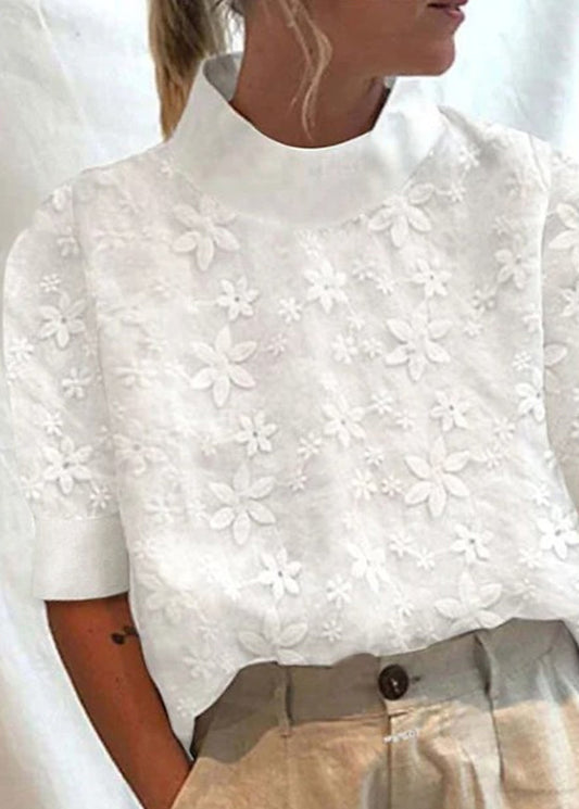 Doutzen | With embroidered plain stand-up collar