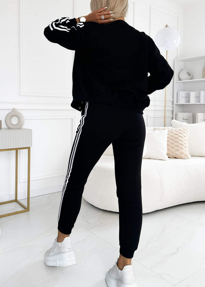 Striped 3-piece women's baseball jacket, vest and pants