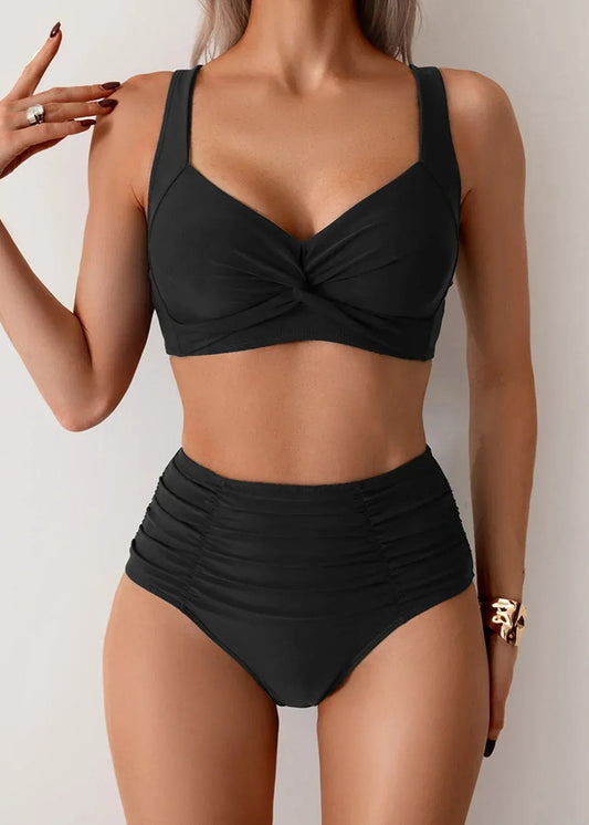 SELENE | Cross-Front High-Waist Bikini