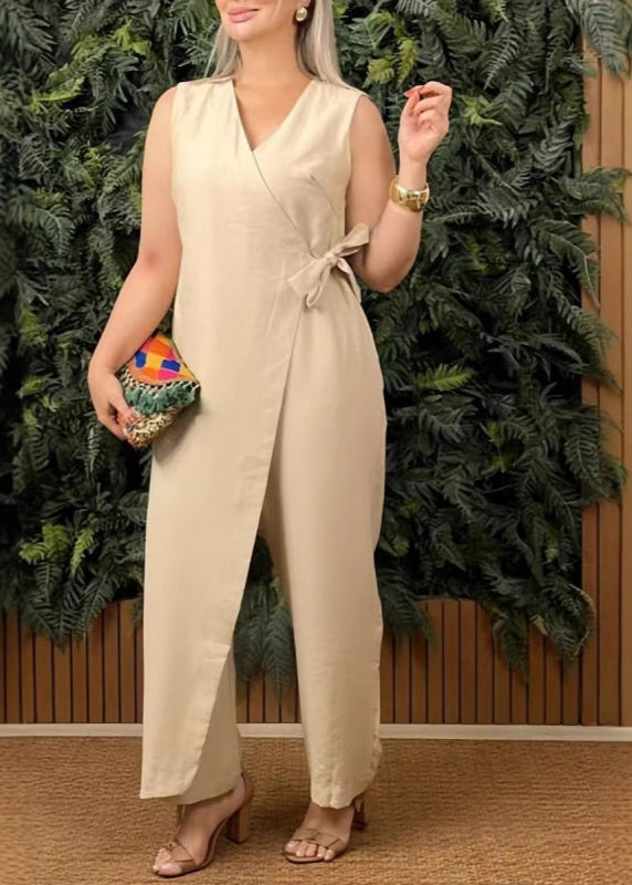 The Tie-Waist V-Neck Jumpsuit