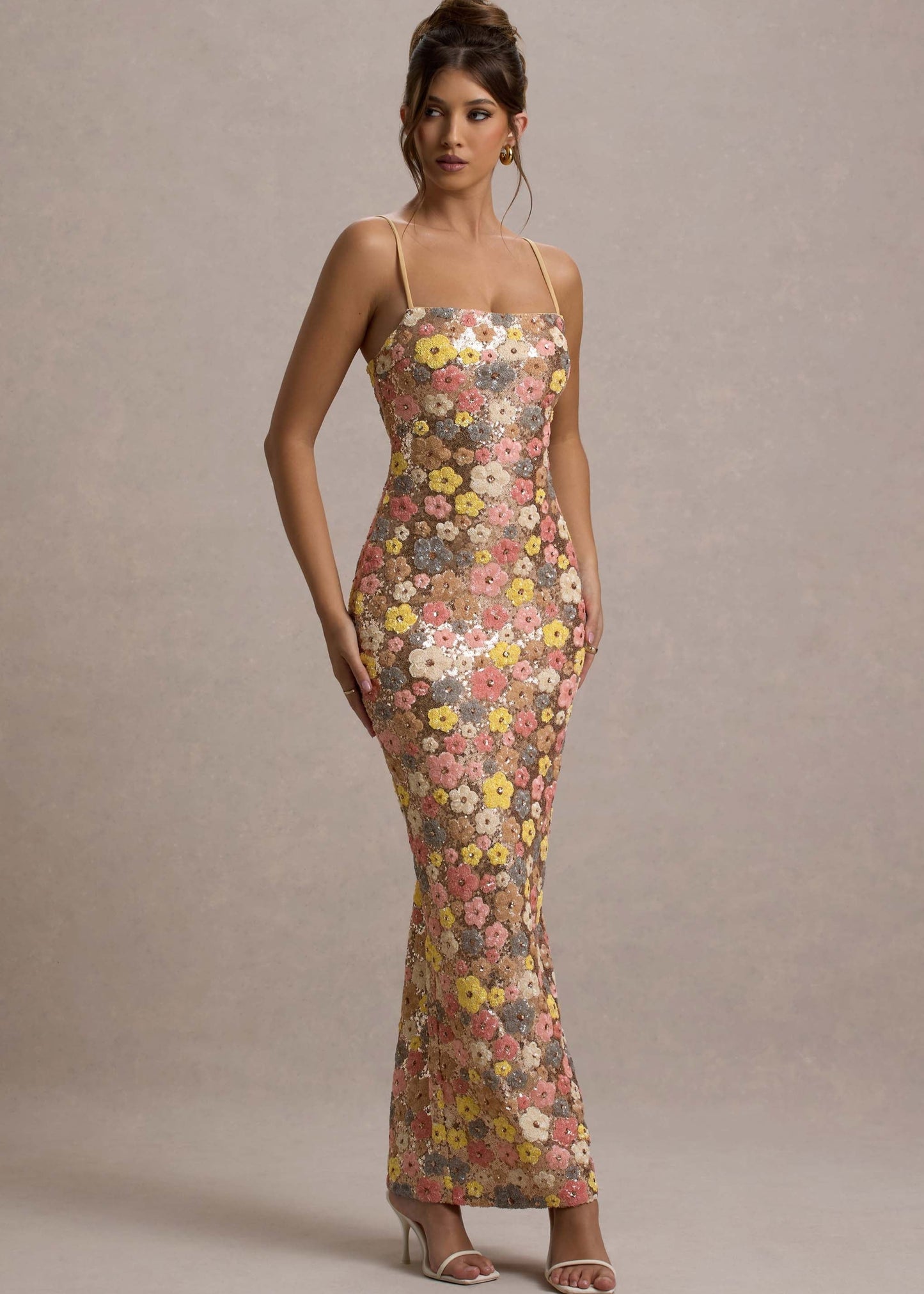 The Aurelia Maxi Dress | Sequin Bloom Elegance