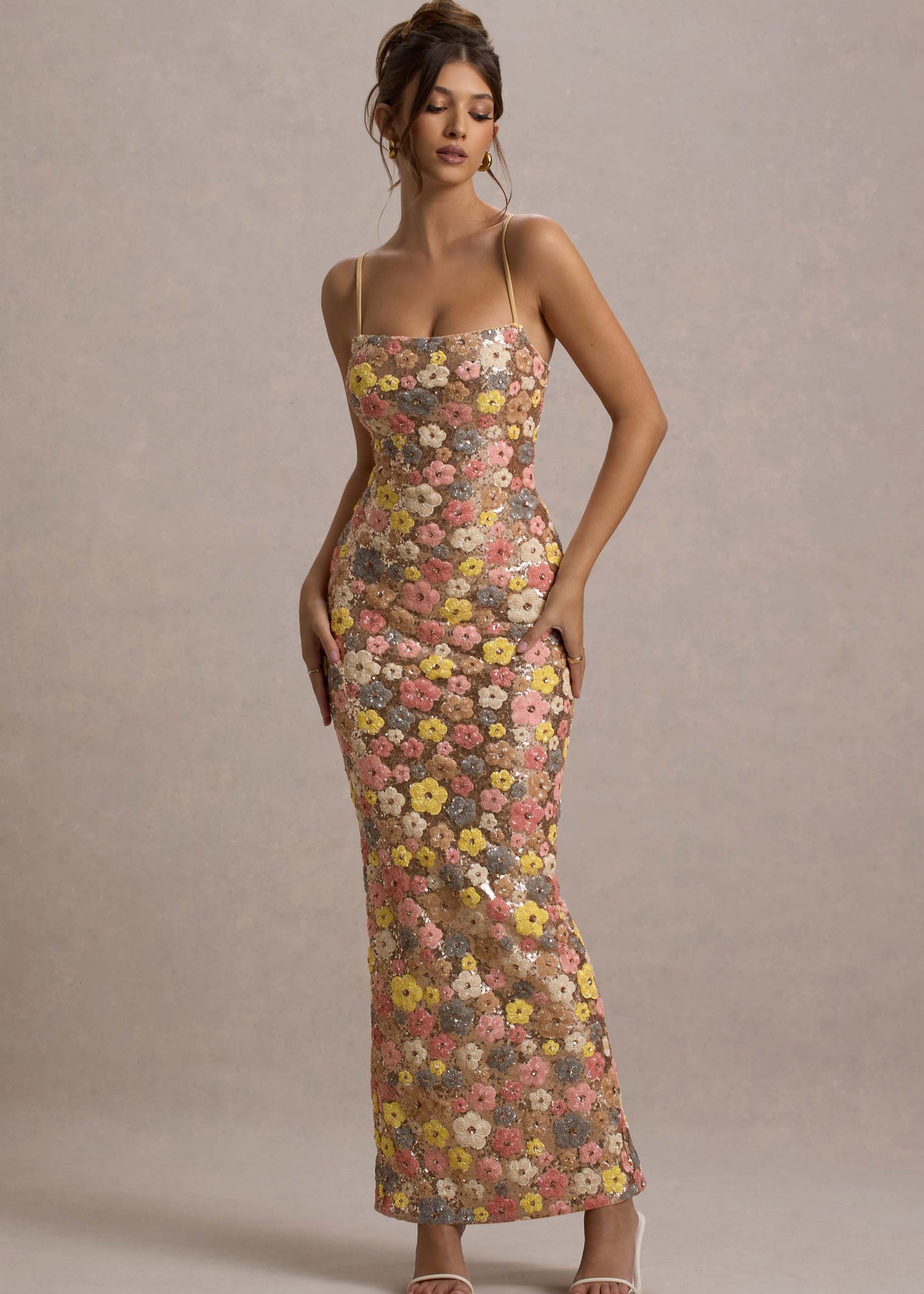 The Aurelia Maxi Dress | Sequin Bloom Elegance