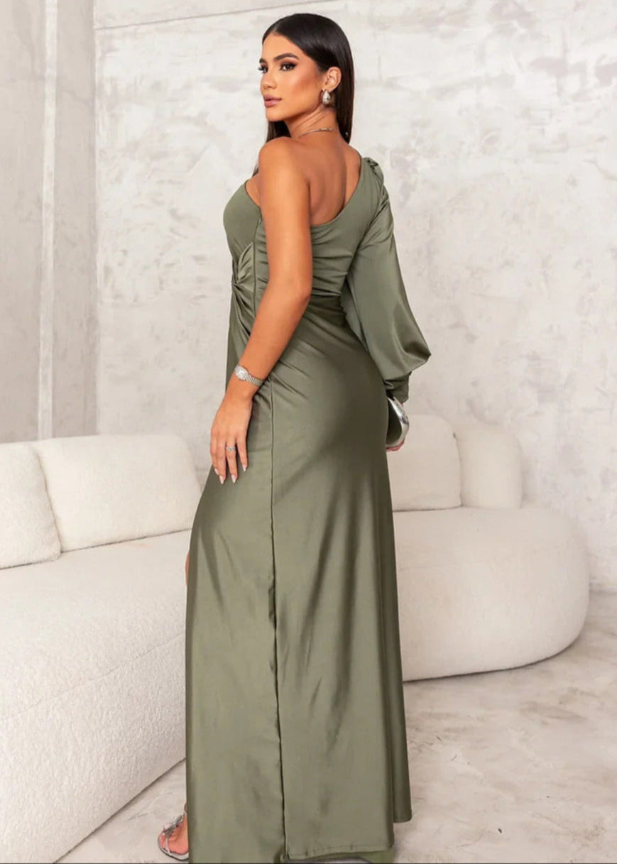 The Alessia Maxi Dress – Timeless One-Shoulder Elegance